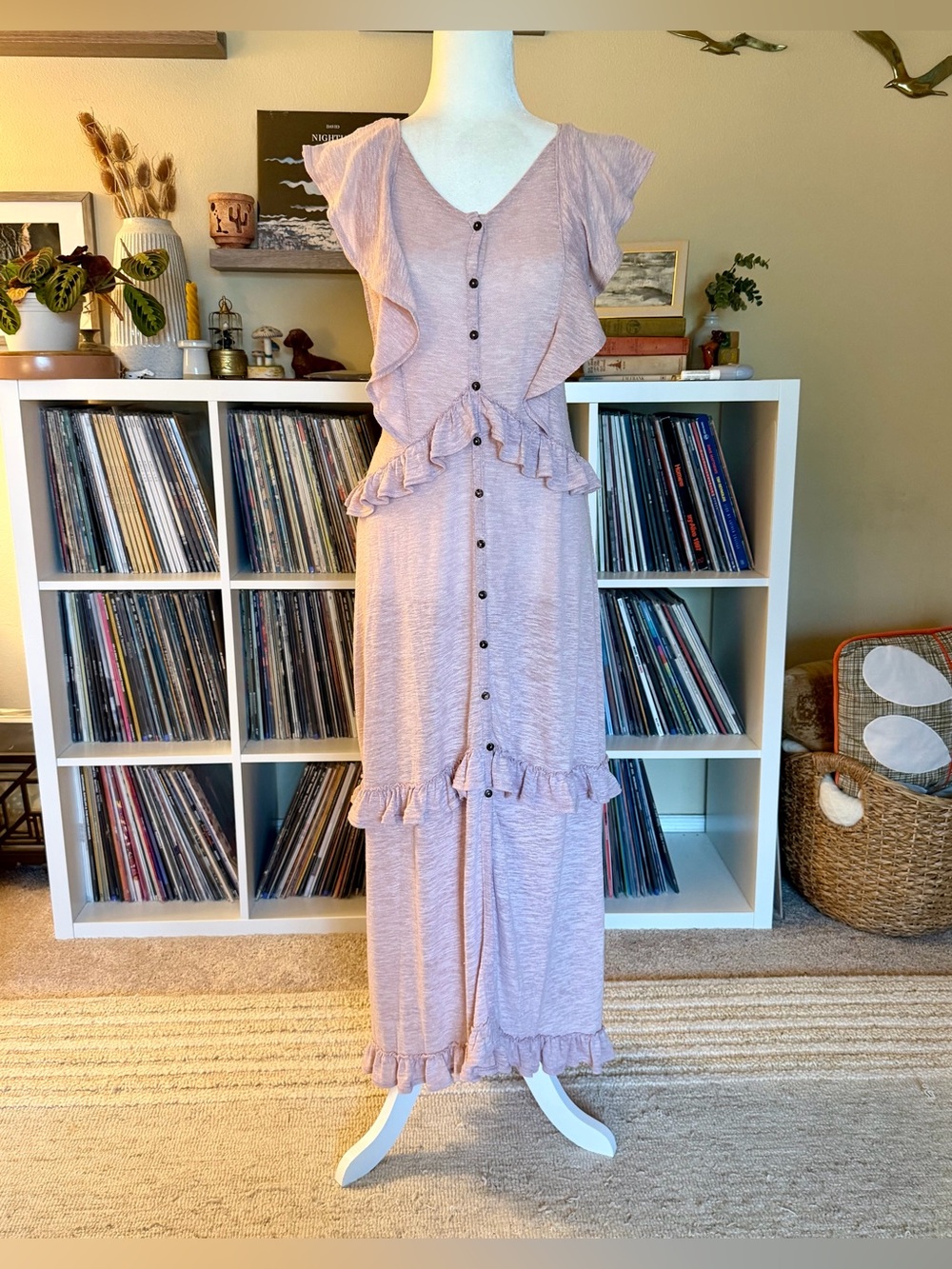 Free People Beach Medium Tiered Ruffle Amelia Cotton Blend Maxi Dress